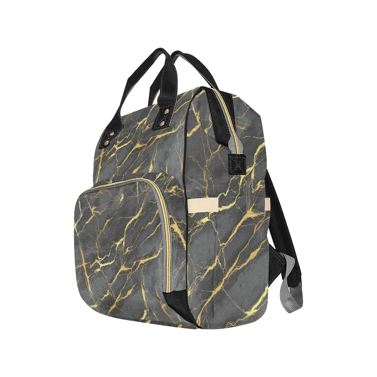 Marble Pattern Print Design 02 Diaper Bag Backpack