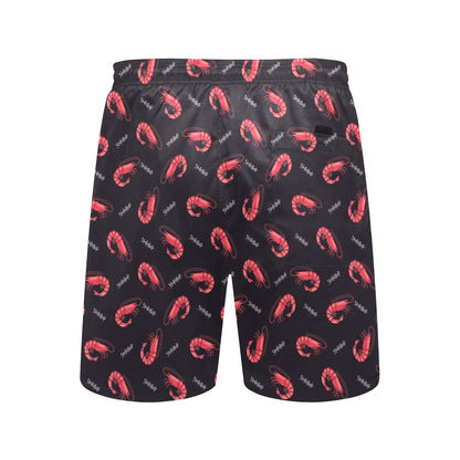 Shrimp Print Design LKS302 Men's Swim Trunks Beach Shorts