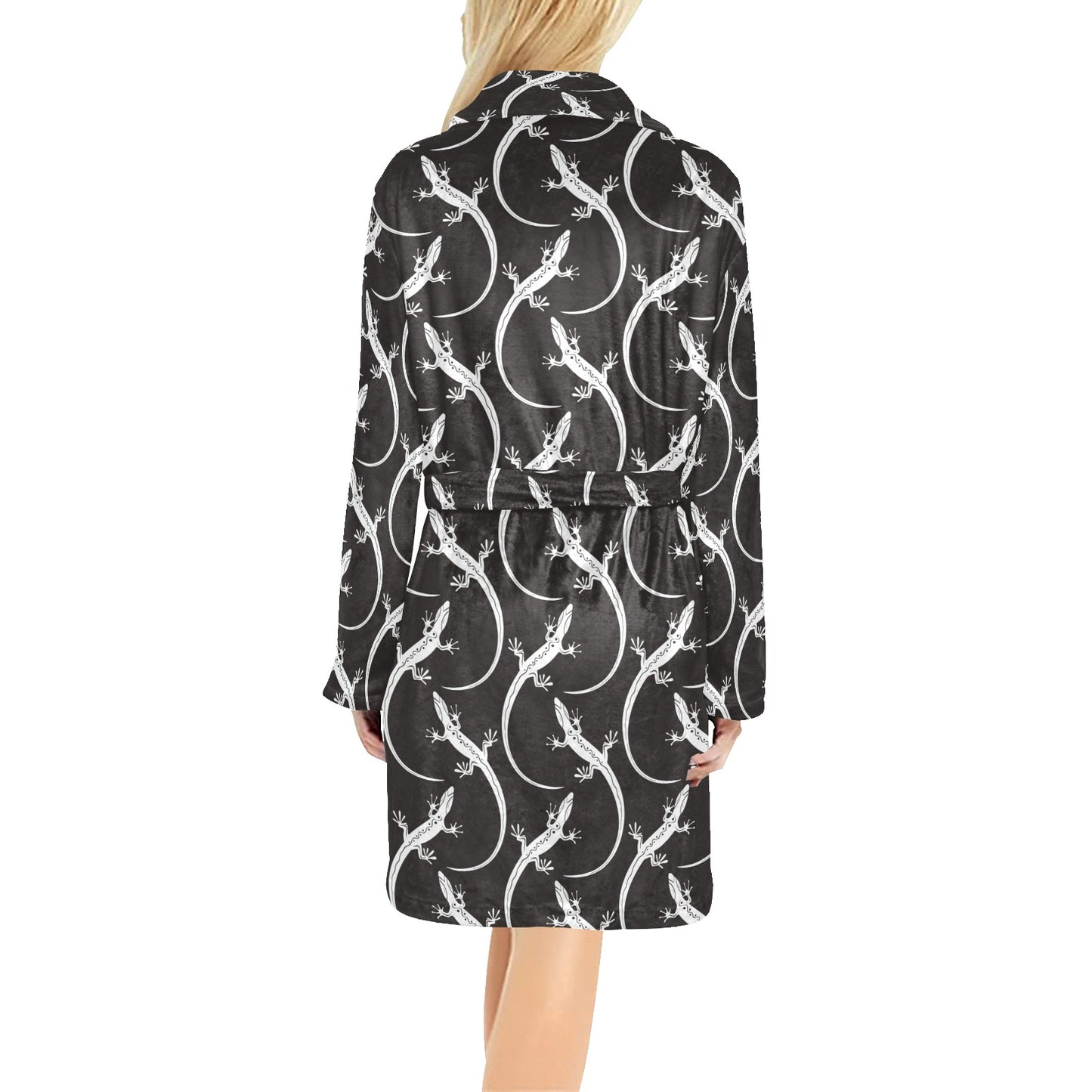 lizard Pattern Print Design 01 Women's Fleece Robe