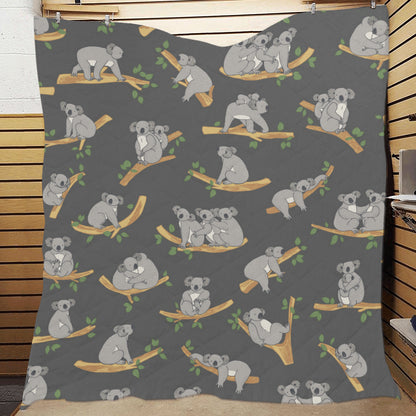 Koala Pattern Print Design 07 Premium Quilt