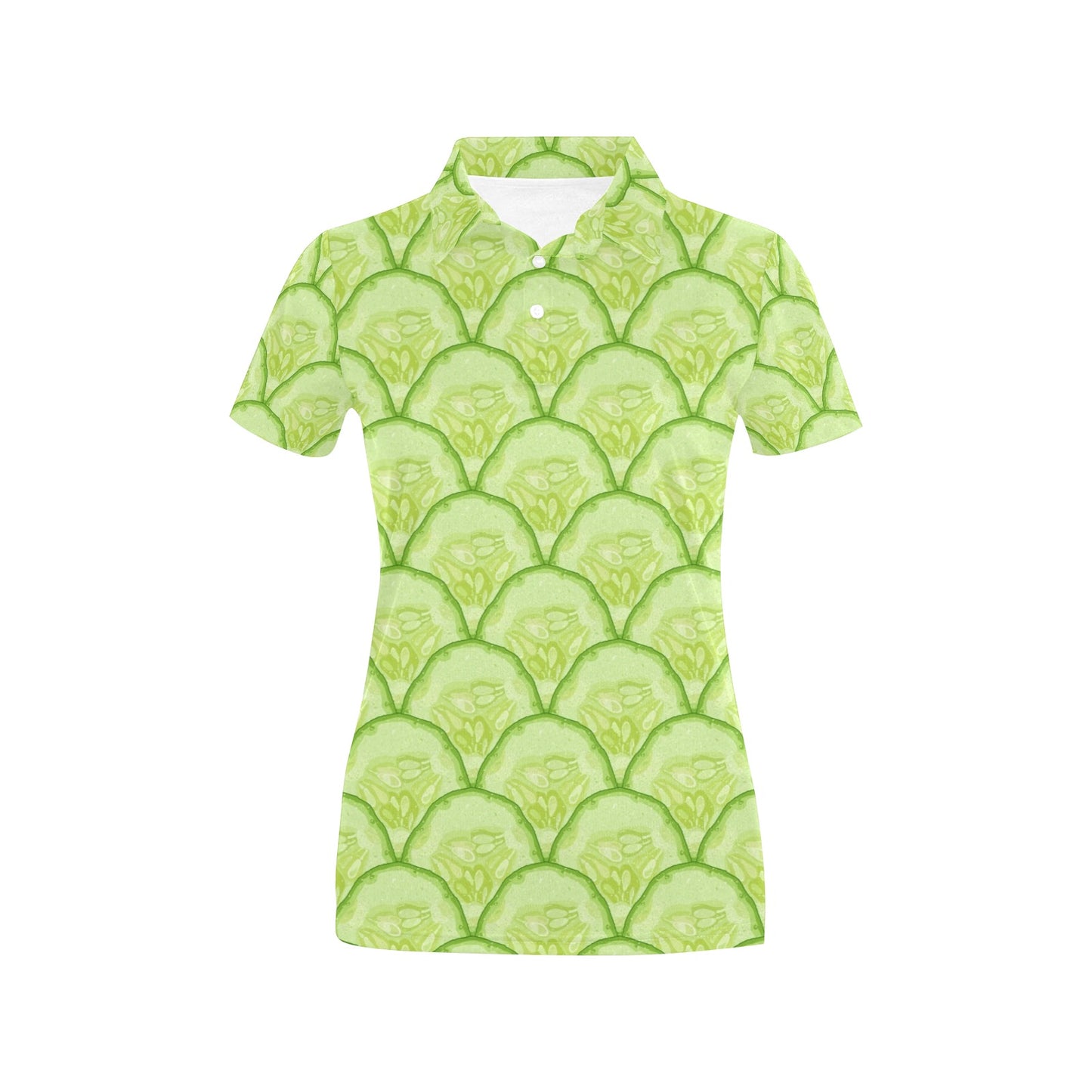 Cucumber Pattern Print Design CC04 Women's Polo Shirt