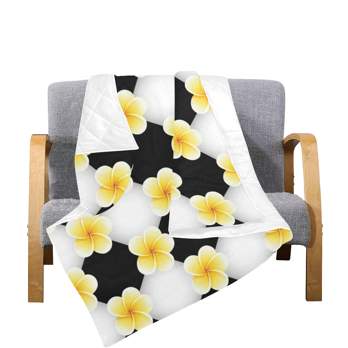 Plumeria Pattern Print Design A04 Premium Quilt