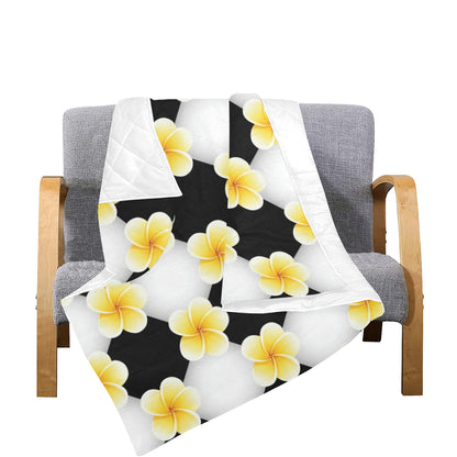 Plumeria Pattern Print Design A04 Premium Quilt