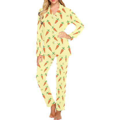 Carrot Pattern Print Design 04 Women's Long Pajama Set
