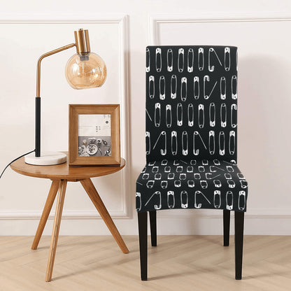 Safety Pin Print Design LKS302 Dining Chair Slipcover