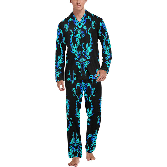Sea turtle Polynesian Tribal Hawaiian Men's Long Pajama Set