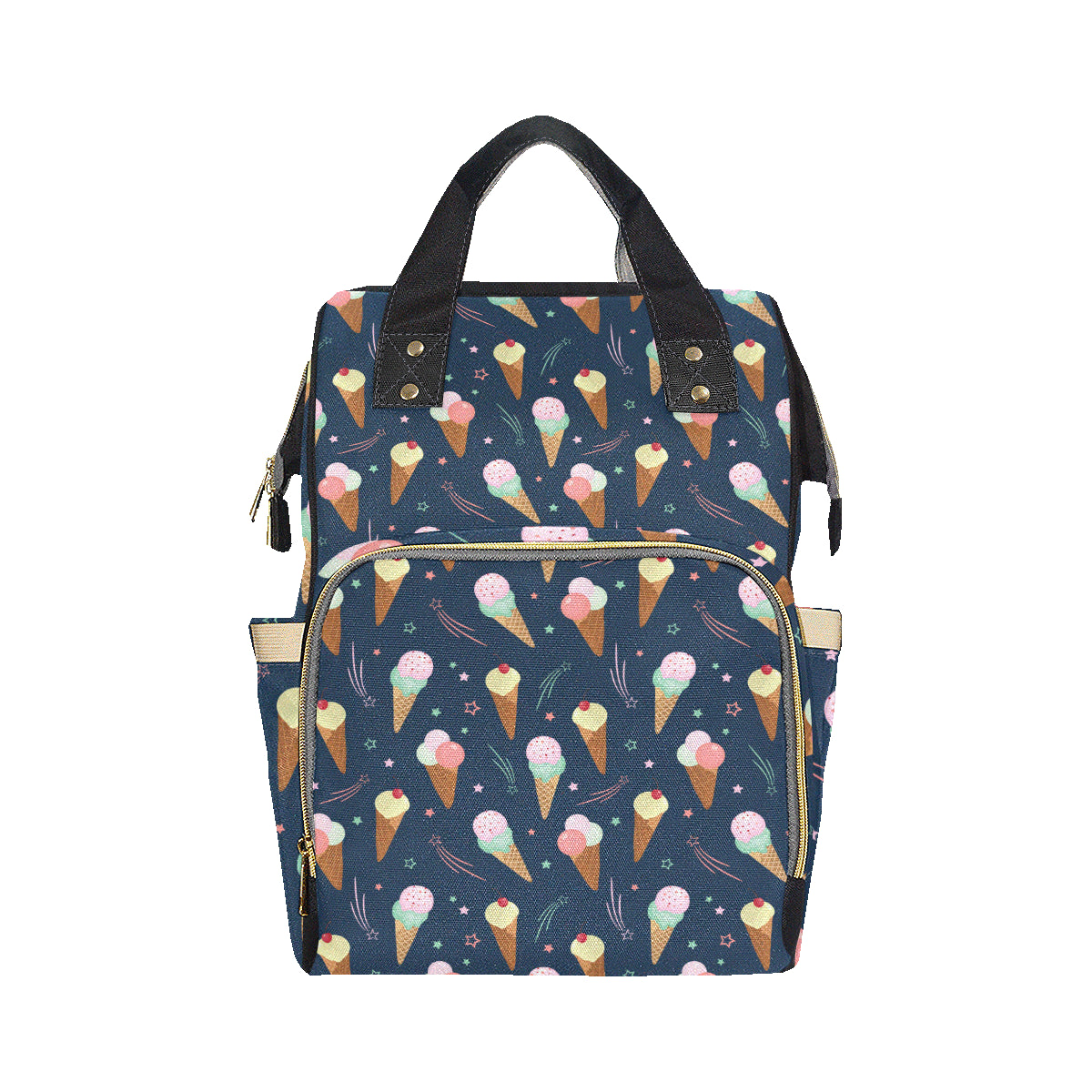 Ice Cream Pattern Print Design 04 Diaper Bag Backpack