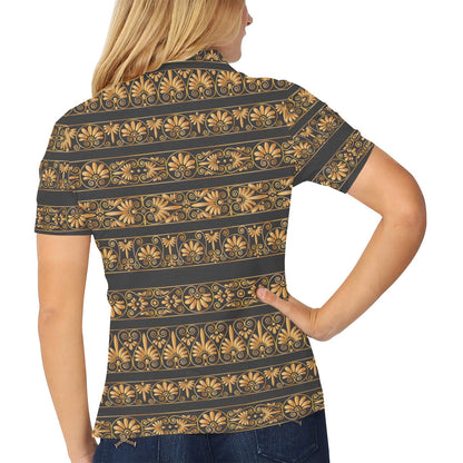 Ancient Greek Print Design LKS303 Women's Polo Shirt