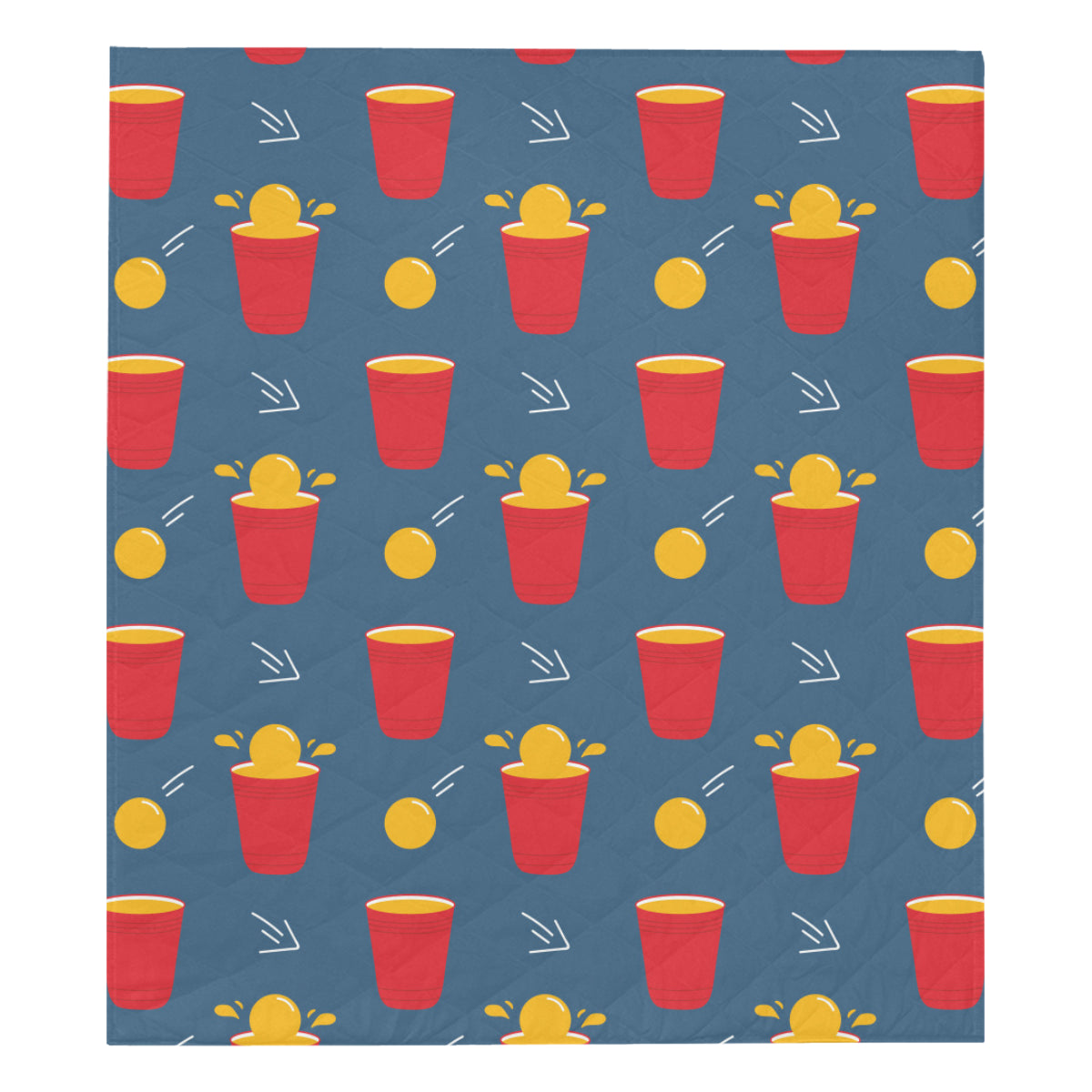 Beer Pong Pattern Print Design 02 Premium Quilt