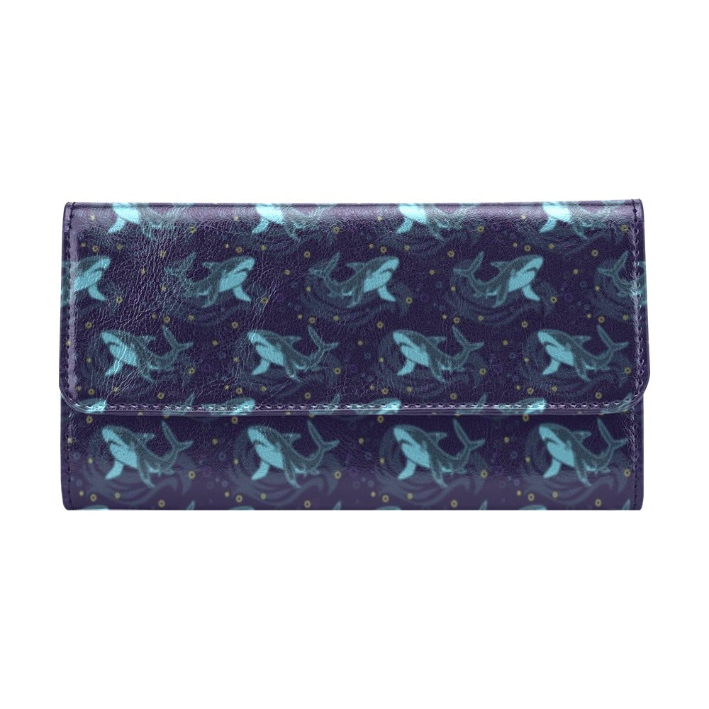 Shark Print Design LKS306 Women's Trifold Wallet