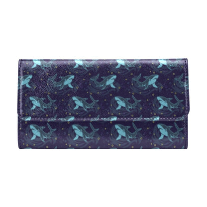 Shark Print Design LKS306 Women's Trifold Wallet
