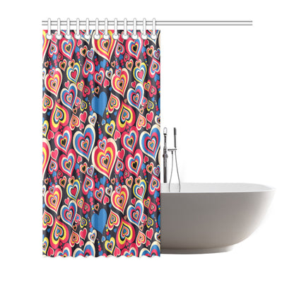 Heart Pattern Print Design HE08 Shower Curtain