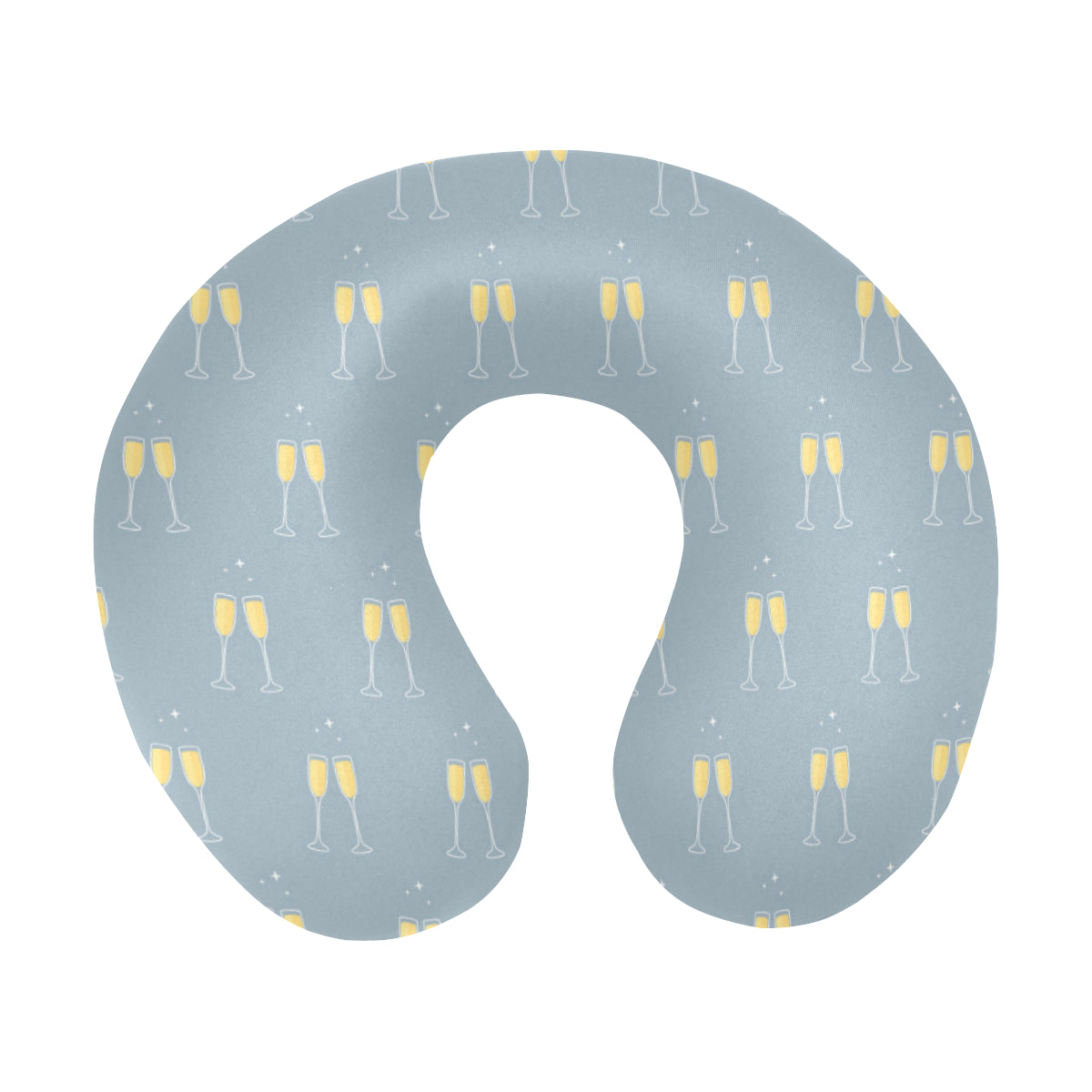 Champagne Pattern Print Design 03 U-Shaped Travel Neck Pillow
