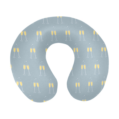 Champagne Pattern Print Design 03 U-Shaped Travel Neck Pillow