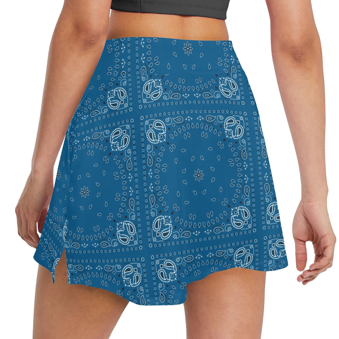Bandana Blue Print Design LKS301 17" Golf & Pickleball Skort with Pockets