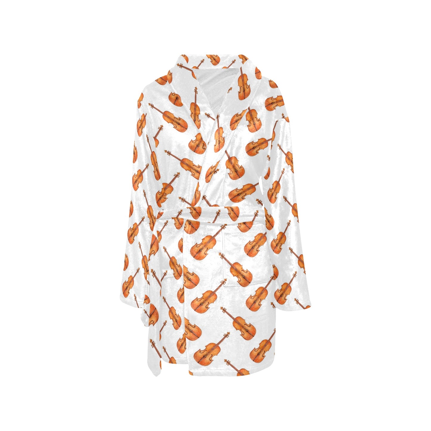Violin Print Design LKS401 Women's Fleece Robe