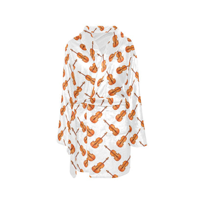 Violin Print Design LKS401 Women's Fleece Robe