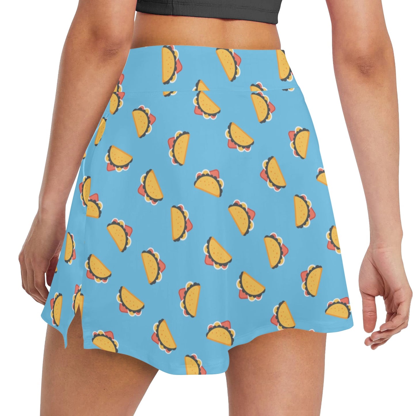 Taco Print Design LKS301 17" Golf & Pickleball Skort with Pockets