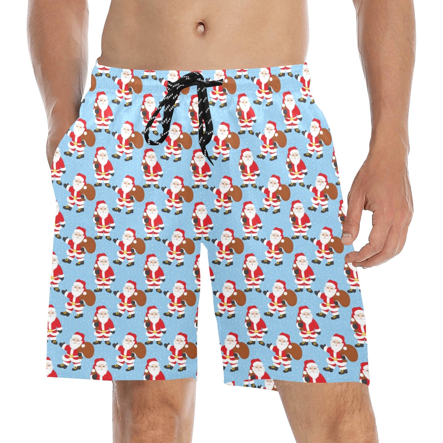 Santa Christmas Themed Print Design LKS305 Men's Swim Trunks Beach Shorts
