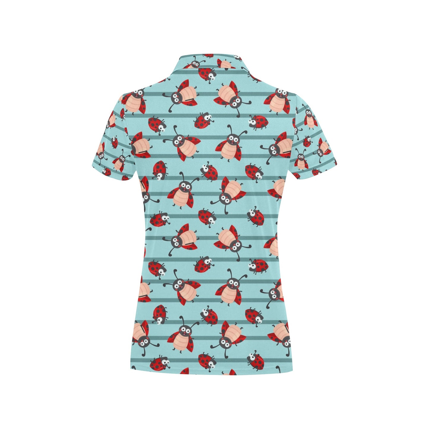 Ladybug Happy Print Pattern Women's Polo Shirt