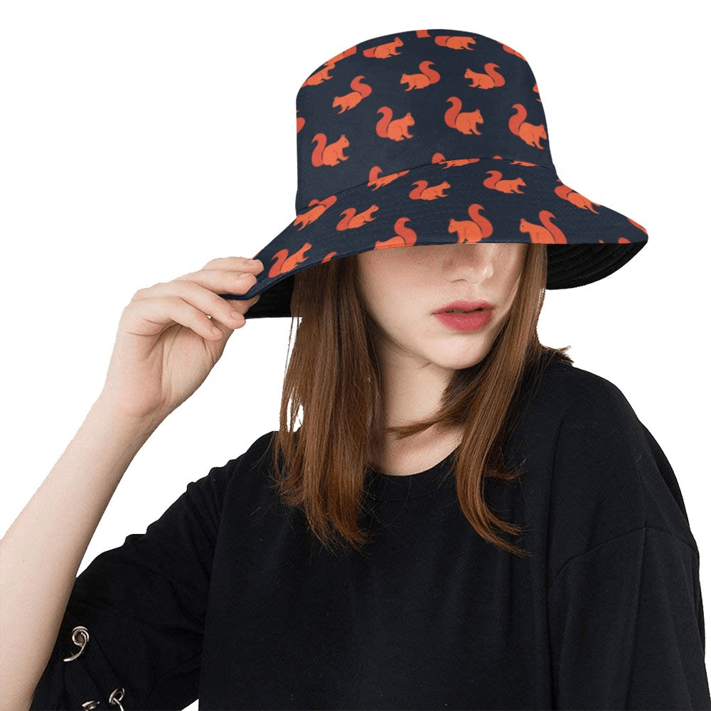 Squirrel Print Design LKS306 Unisex Bucket Hat