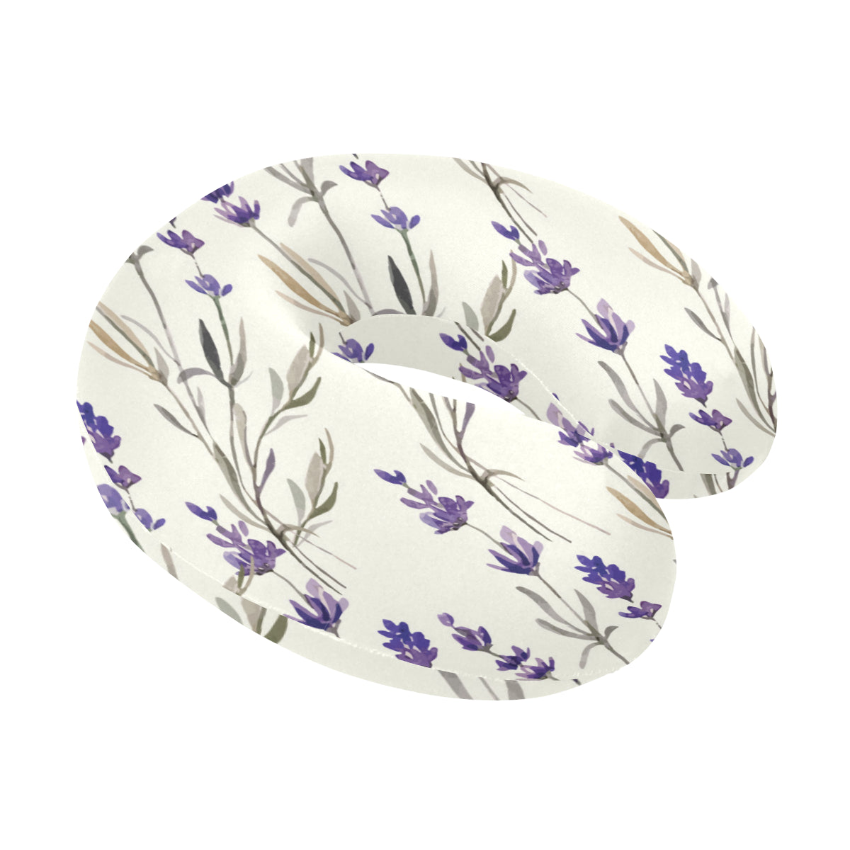 Lavender Pattern Print Design 01 U-Shaped Travel Neck Pillow