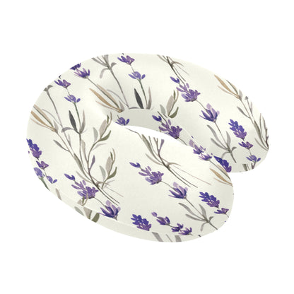 Lavender Pattern Print Design 01 U-Shaped Travel Neck Pillow