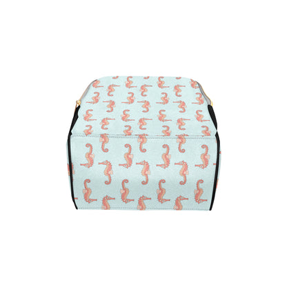 SeaHorse Pattern Print Design 01 Diaper Bag Backpack