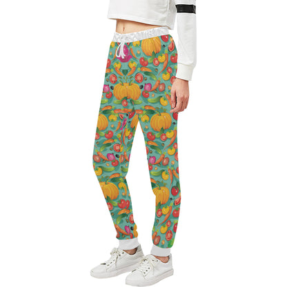Vegan Colorful Themed Design Print Unisex Sweatpants