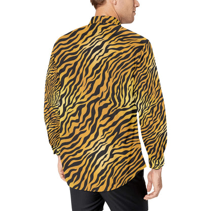 Tiger Print Design LKS302 Men's Long Sleeve Dress Shirt