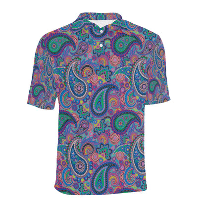 Paisley Colorful Pattern Print Design A02 Men Polo Shirt