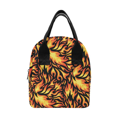 Flame Fire Design Pattern Insulated Lunch Bag