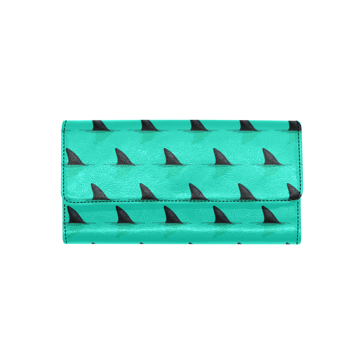 Shark Fin Pattern Women's Trifold Wallet