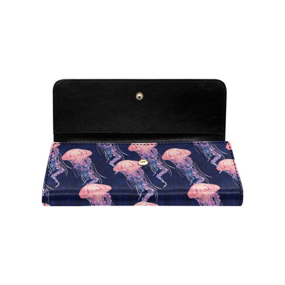 Jellyfish Pattern Print Design 03 Women's Trifold Wallet
