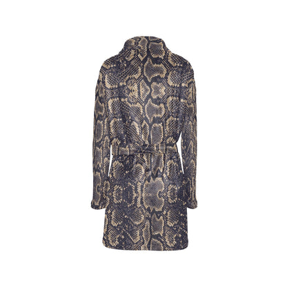 Snake Skin Pattern Print Women's Fleece Robe
