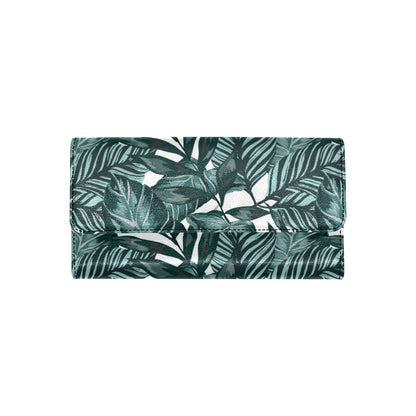 Tropical Palm Leaves Pattern Women's Trifold Wallet