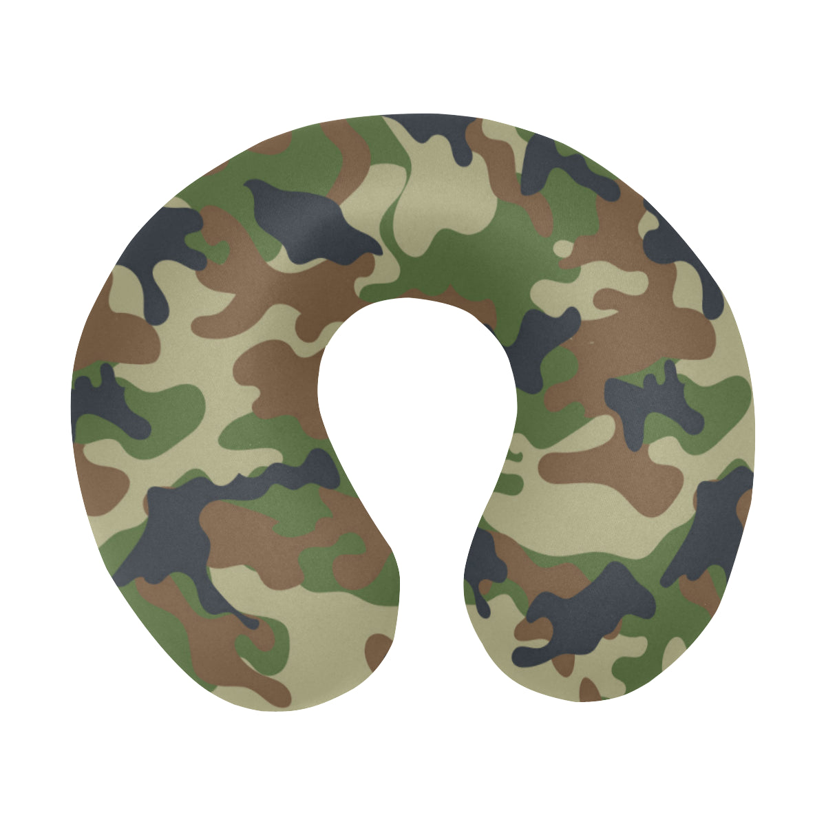 Army Camouflage Pattern Print Design 01 U-Shaped Travel Neck Pillow