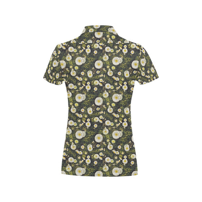 Daisy Pattern Print Design 03 Women's Polo Shirt