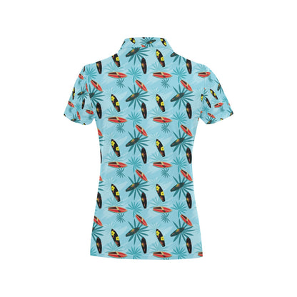 Surfboard Themed Pattern Women's Polo Shirt