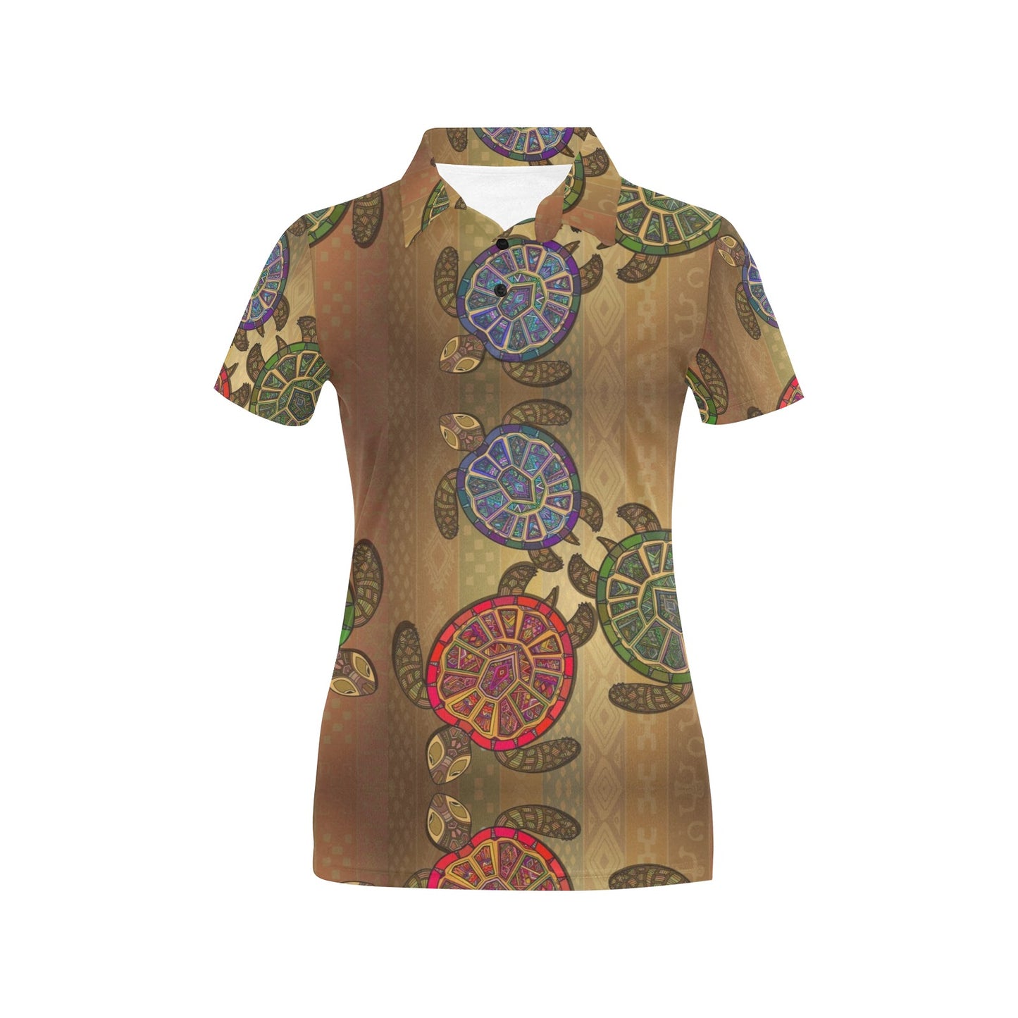 Sea Turtle Tribal Colorful Women's Polo Shirt