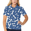 Dog Bone Pattern Print Design 03 Women's Polo Shirt