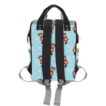 Sea Otter Cute Pattern Print Design 04 Diaper Bag Backpack