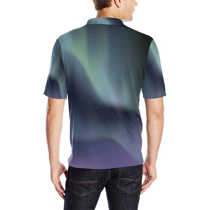 Aurora Borealis Pattern Print Design 01 Men Polo Shirt