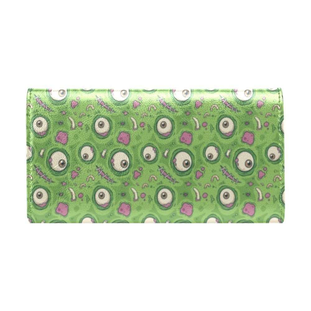 Zombie Eyes Design Pattern Print Women's Trifold Wallet