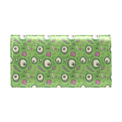 Zombie Eyes Design Pattern Print Women's Trifold Wallet
