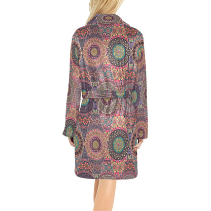 Bohemian Pattern Print Design 07 Women's Fleece Robe