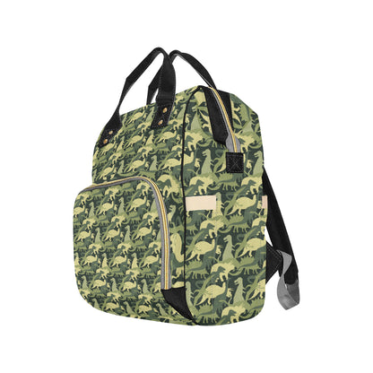 Camouflage Dinosaur Pattern Print Design 03 Diaper Bag Backpack