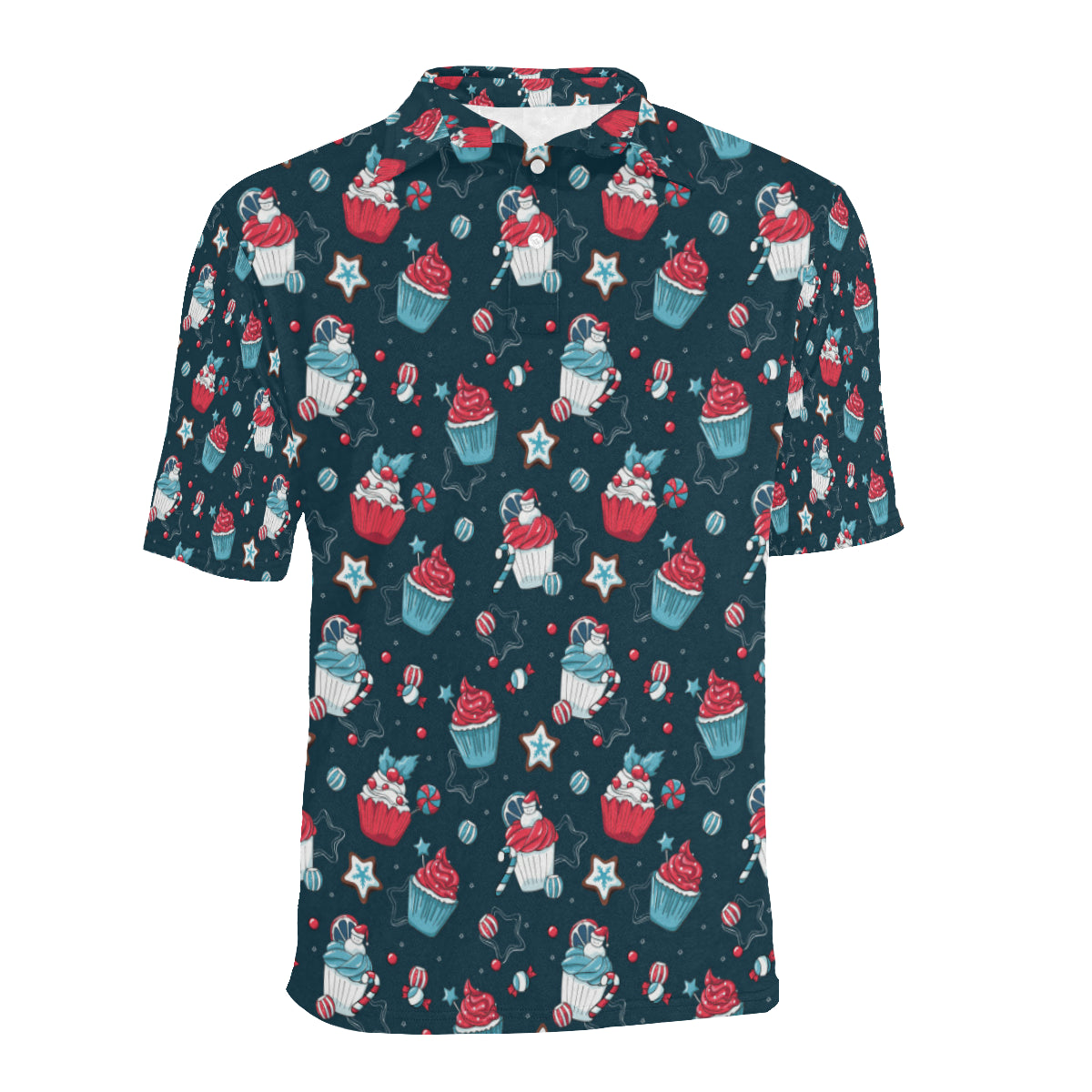 Cupcake Pattern Print Design 03 Men Polo Shirt
