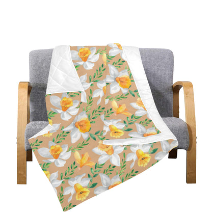 Daffodils Pattern Print Design DF04 Premium Quilt