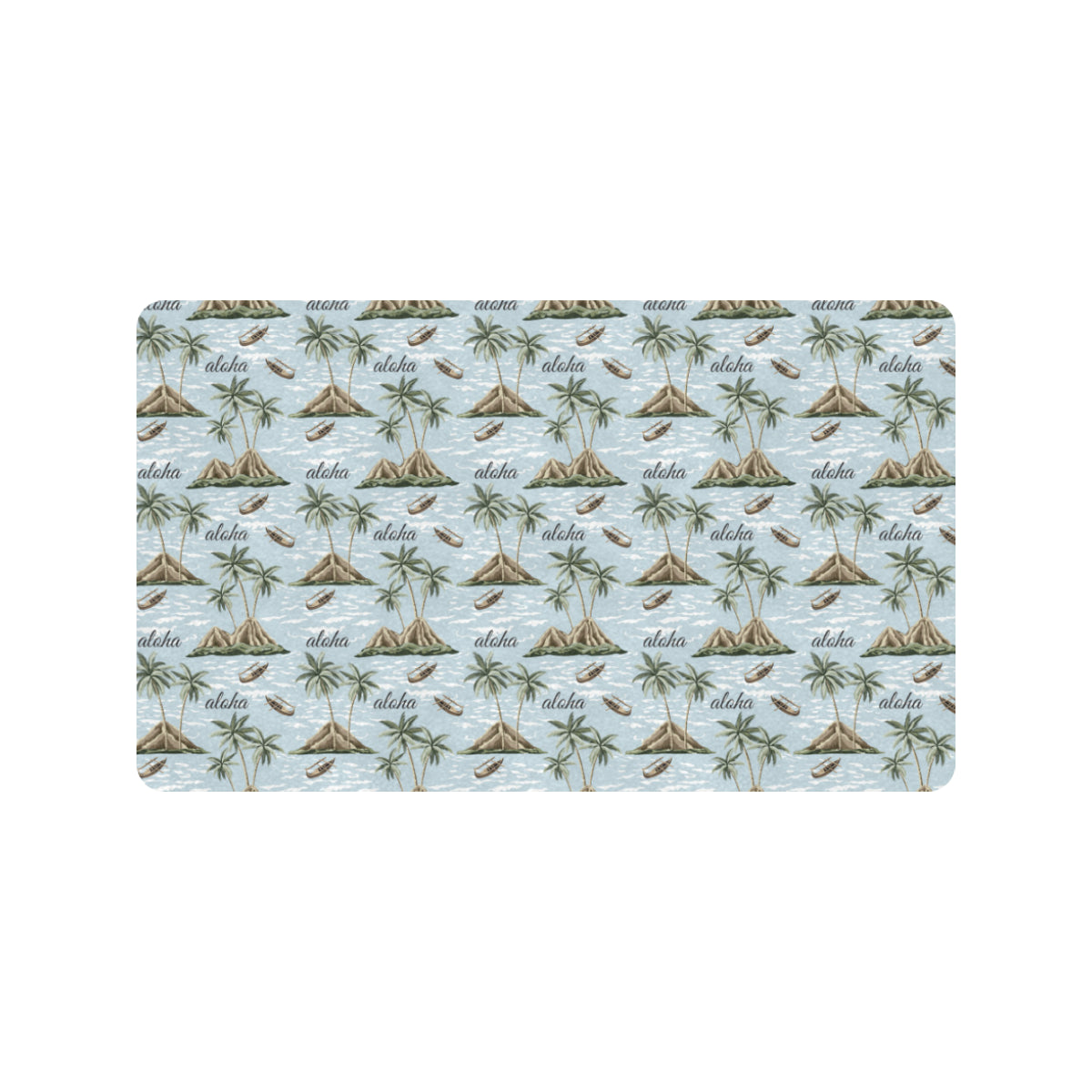 Aloha Hawaii island Design Themed Print Rubber Doormat